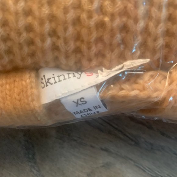 NWT SKINNYGIRL CARLY KNIT SWEATER BELTED DRESS WITH HOOD TAN XS - Picture 10 of 12